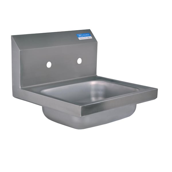Bk Resources Hand Sink Stainless Steel, 2 Holes, 1-7/8" Drain 8" OC, 14 in x10 in x5 in BKHS-W-1410-8 - main